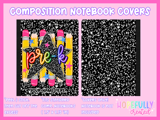 Pencils & Star Composition Notebook Cover