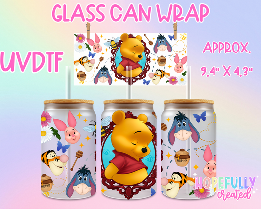 Pooh UVDTF Glass Can Wrap