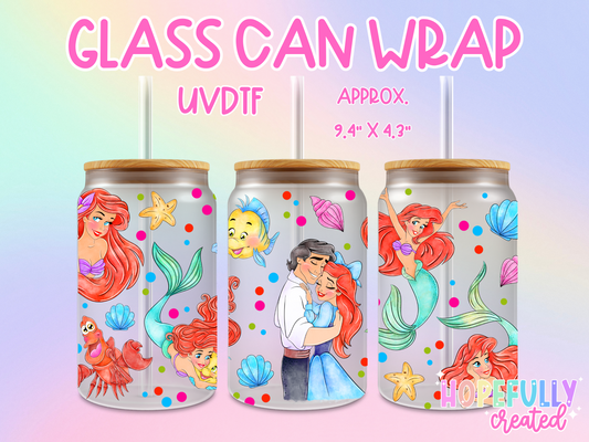 Mermaid UVDTF Glass Can Wrap