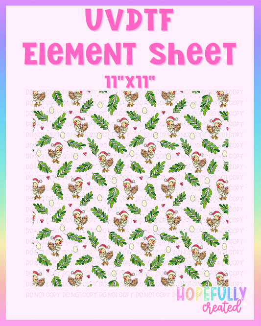 Christmas Chickens UVDTF Element Sheet