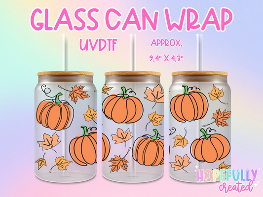 Pumpkins UVDTF Glass Can Wrap