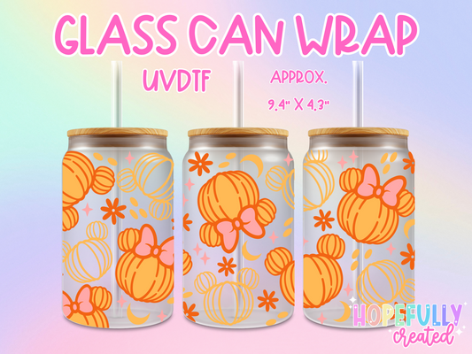 Mouse Pumpkins UVDTF Glass Can Wrap