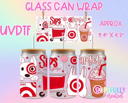 Sips and Trips UVDTF Glass Can Wrap
