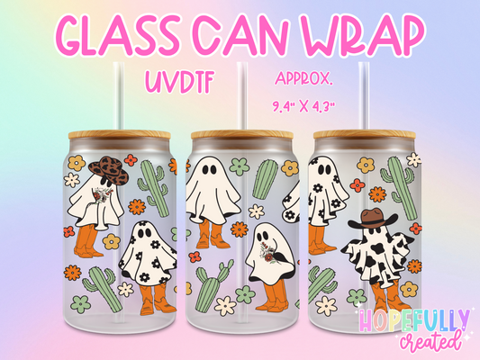 Cowboy Ghosts UVDTF Glass Can Wrap