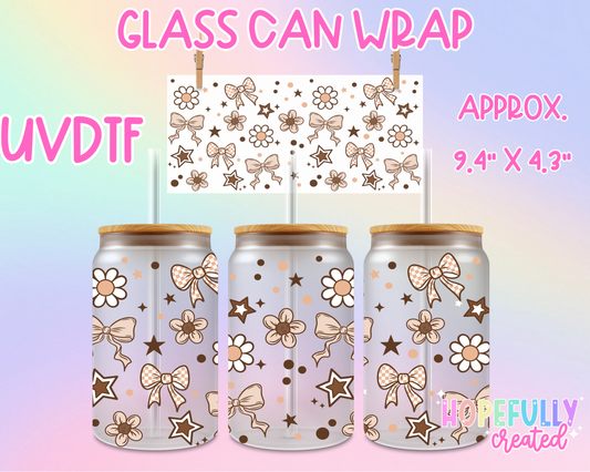 Brown Bows UVDTF Glass Can Wrap