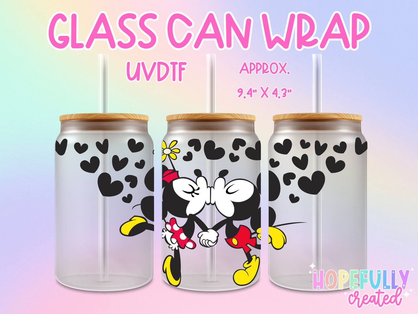 Mouse Love UVDTF Glass Can Wrap