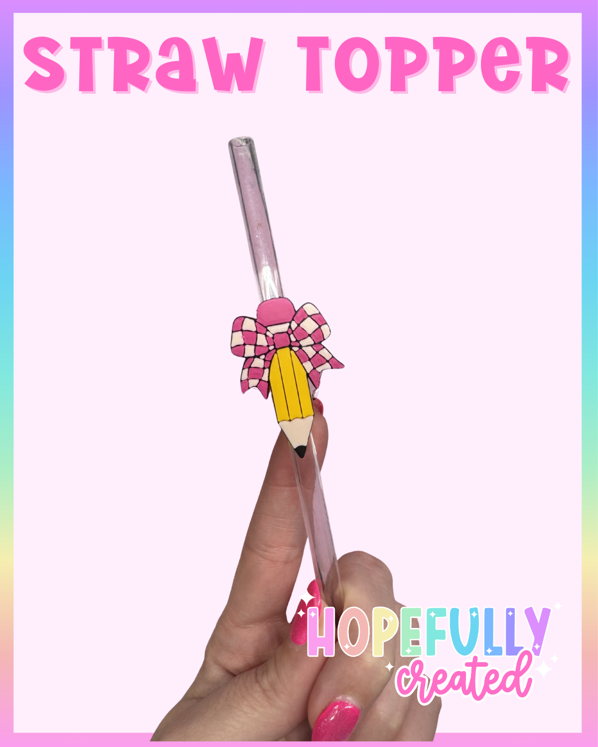 Standing Pencil Bow Straw Topper