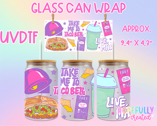 Tacos UVDTF Glass Can Wrap