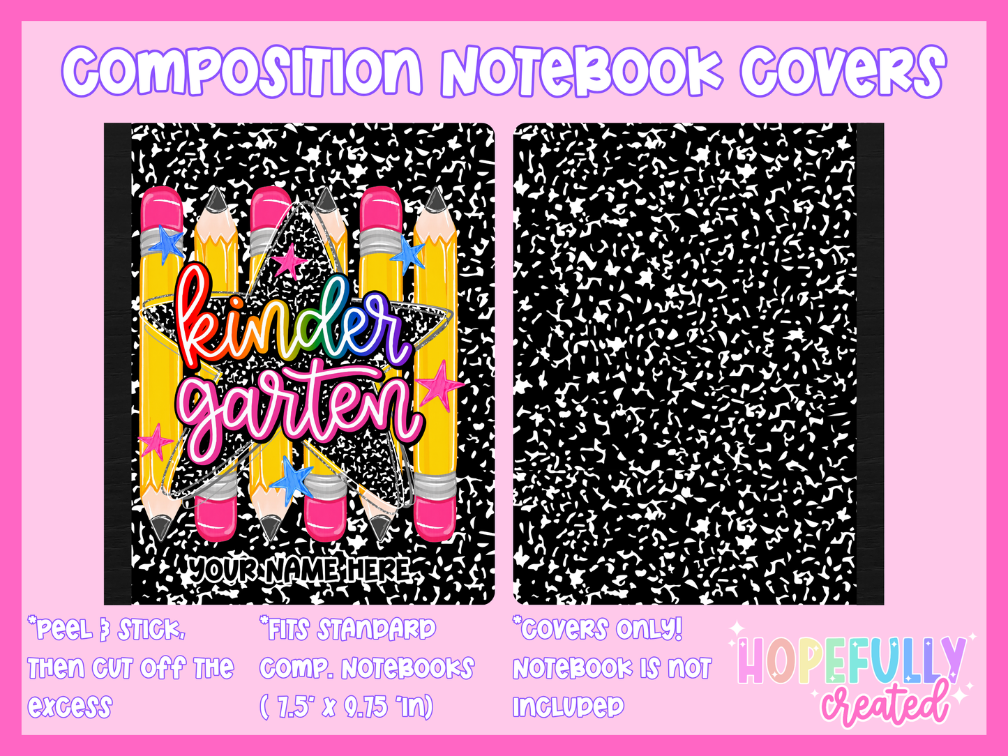 Pencils & Star Composition Notebook Cover