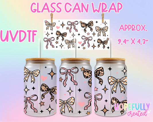 Brown Bows UVDTF Glass Can Wrap