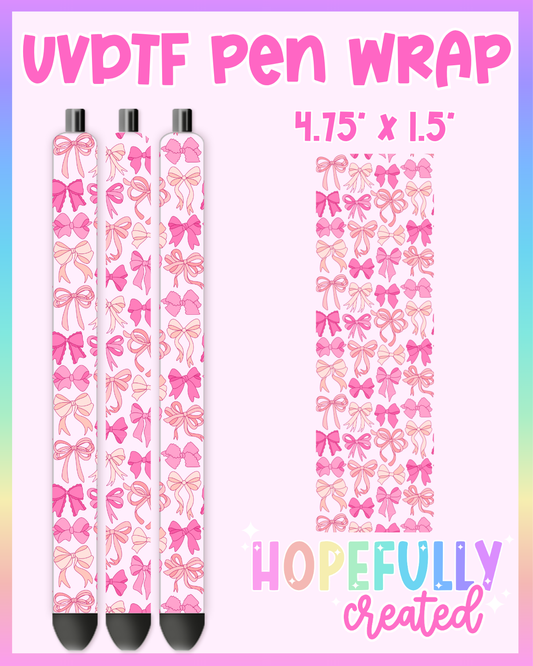 Pink Bows UVDTF Pen Wrap