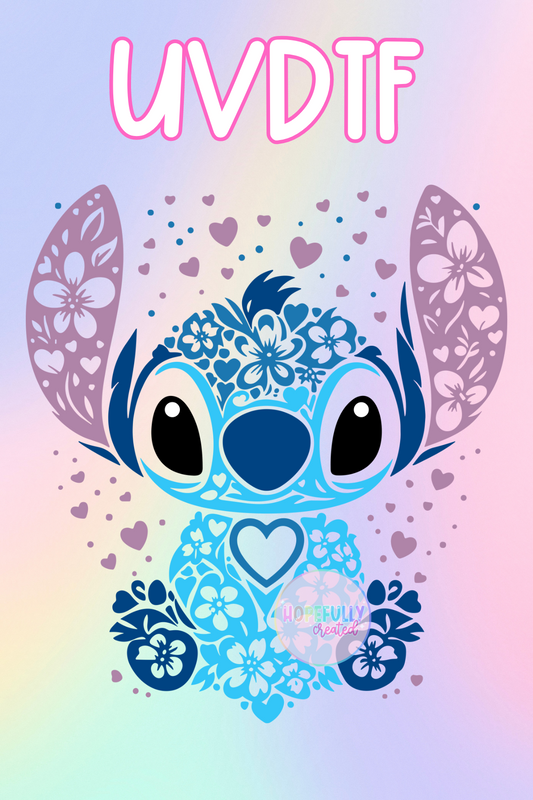 Stitch Hearts UVDTF Decal