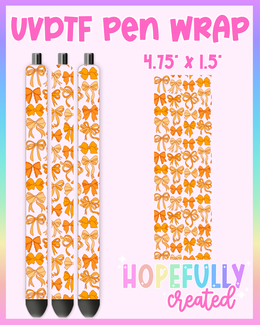 Orange Bows UVDTF Pen Wrap