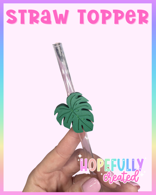 Monstera Leaf Straw Topper