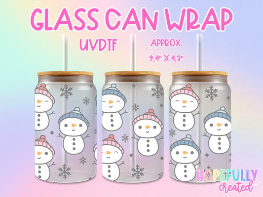 Snowman UVDTF Glass Can Wrap