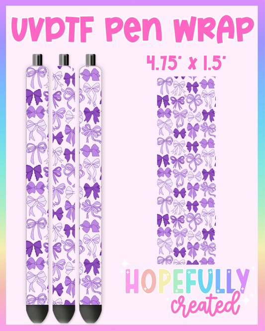 Purple Bows UVDTF Pen Wrap