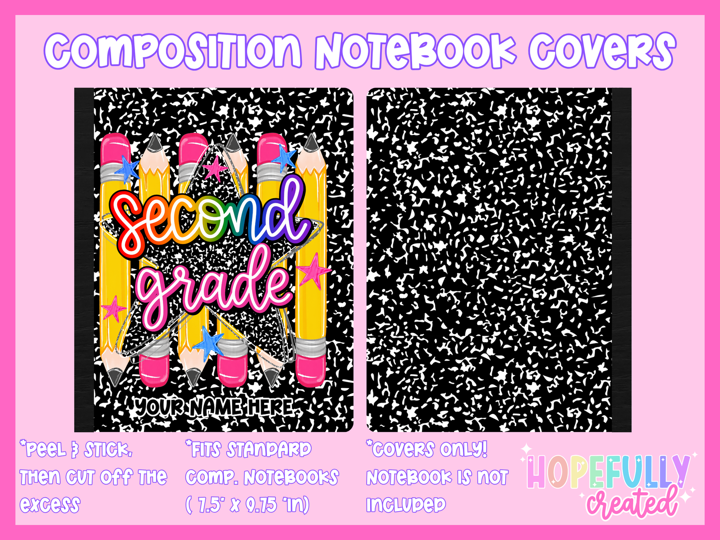 Pencils & Star Composition Notebook Cover