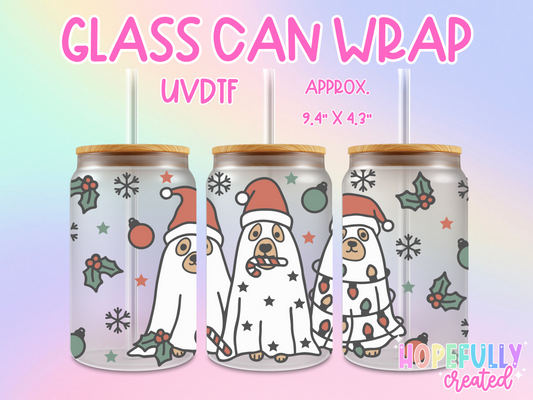 Christmas Ghost Dogs UVDTF Glass Can Wrap