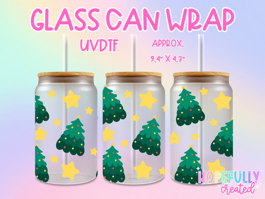 Christmas Trees UVDTF Glass Can Wrap