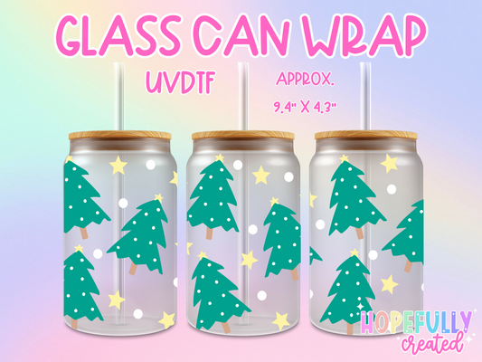 Christmas Trees UVDTF Glass Can Wrap (white)