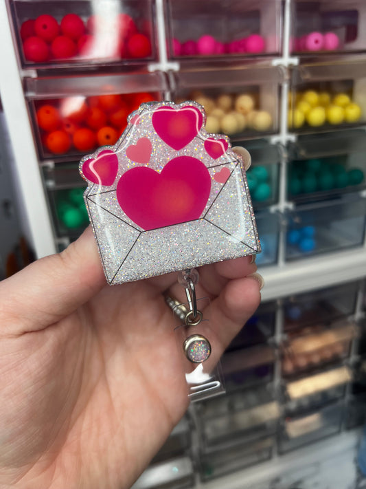 Wednesday We Wear Pink Heart Badge Reel – Sparkle Create Shop