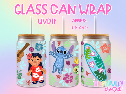 Lilo and Alien UVDTF Glass Can Wrap