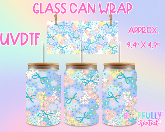Floral UVDTF Glass Can Wrap