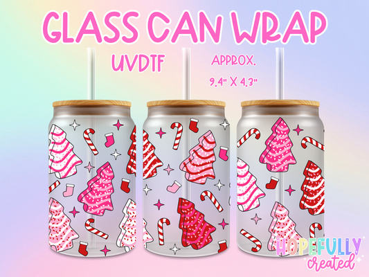 Pink Tree Cakes UVDTF Glass Can Wrap