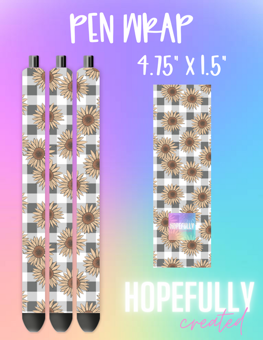 Plaid Sunflowers Pen Wrap-440