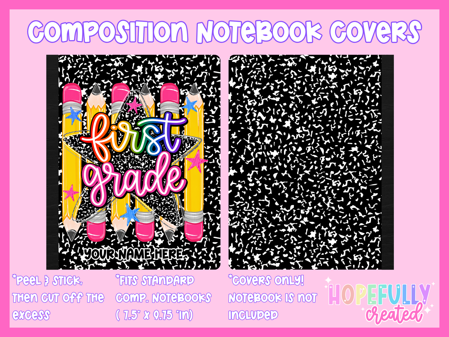 Pencils & Star Composition Notebook Cover