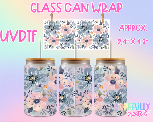 Floral UVDTF Glass Can Wrap