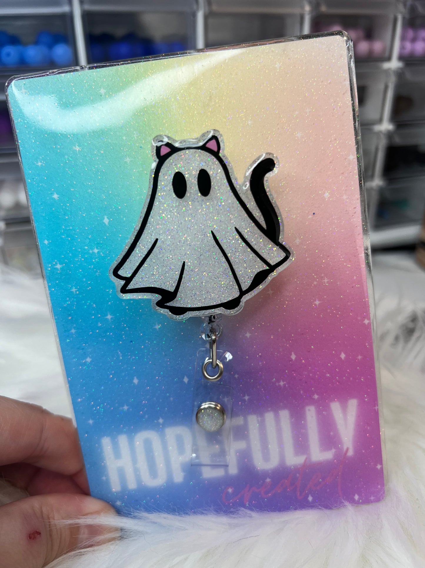 Cat Ghost Badge Reel