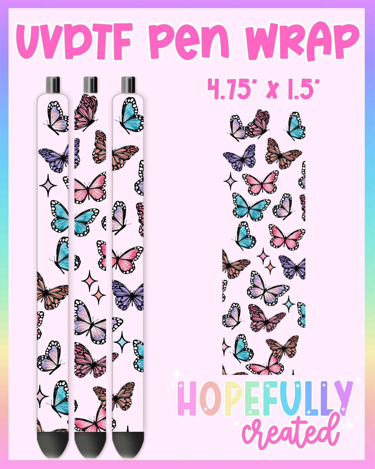 Butterfly UVDTF Pen Wrap