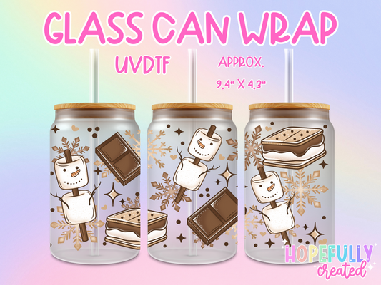 Smores UVDTF Glass Can Wrap