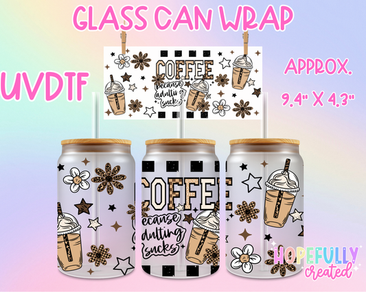 Coffee UVDTF Glass Can Wrap