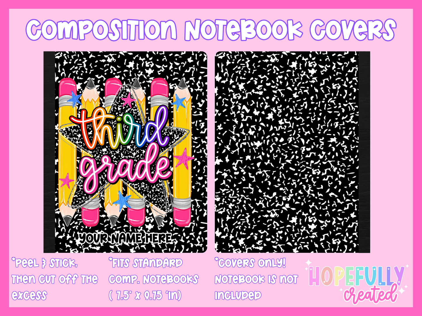 Pencils & Star Composition Notebook Cover