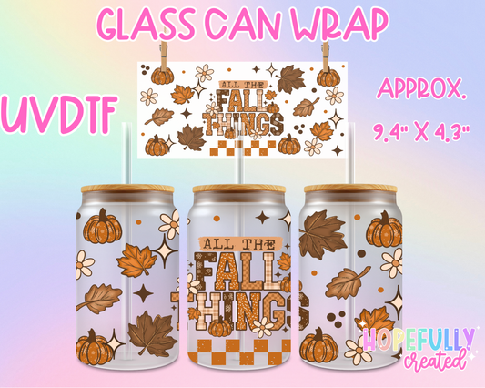 All the Fall Things UVDTF Glass Can Wrap