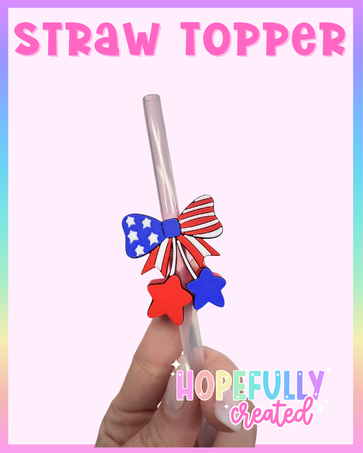 Patriotic Straw Topper