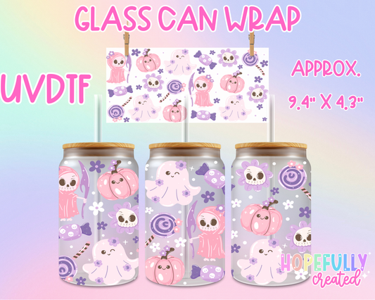 Pink Halloween UVDTF Glass Can Wrap