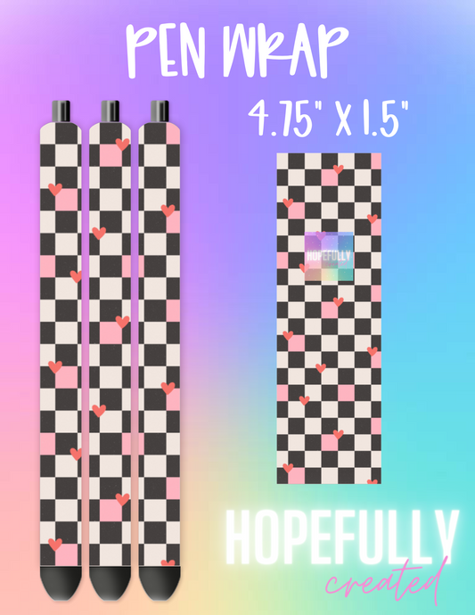 Checker Hearts Pen Wrap-700