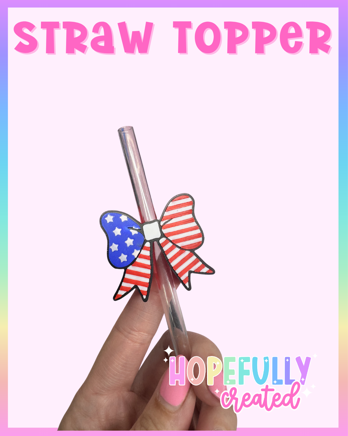 USA Flag Straw Topper