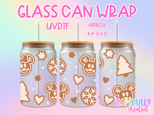 Gingerbread Mouse Cookies UVDTF Glass Can Wrap