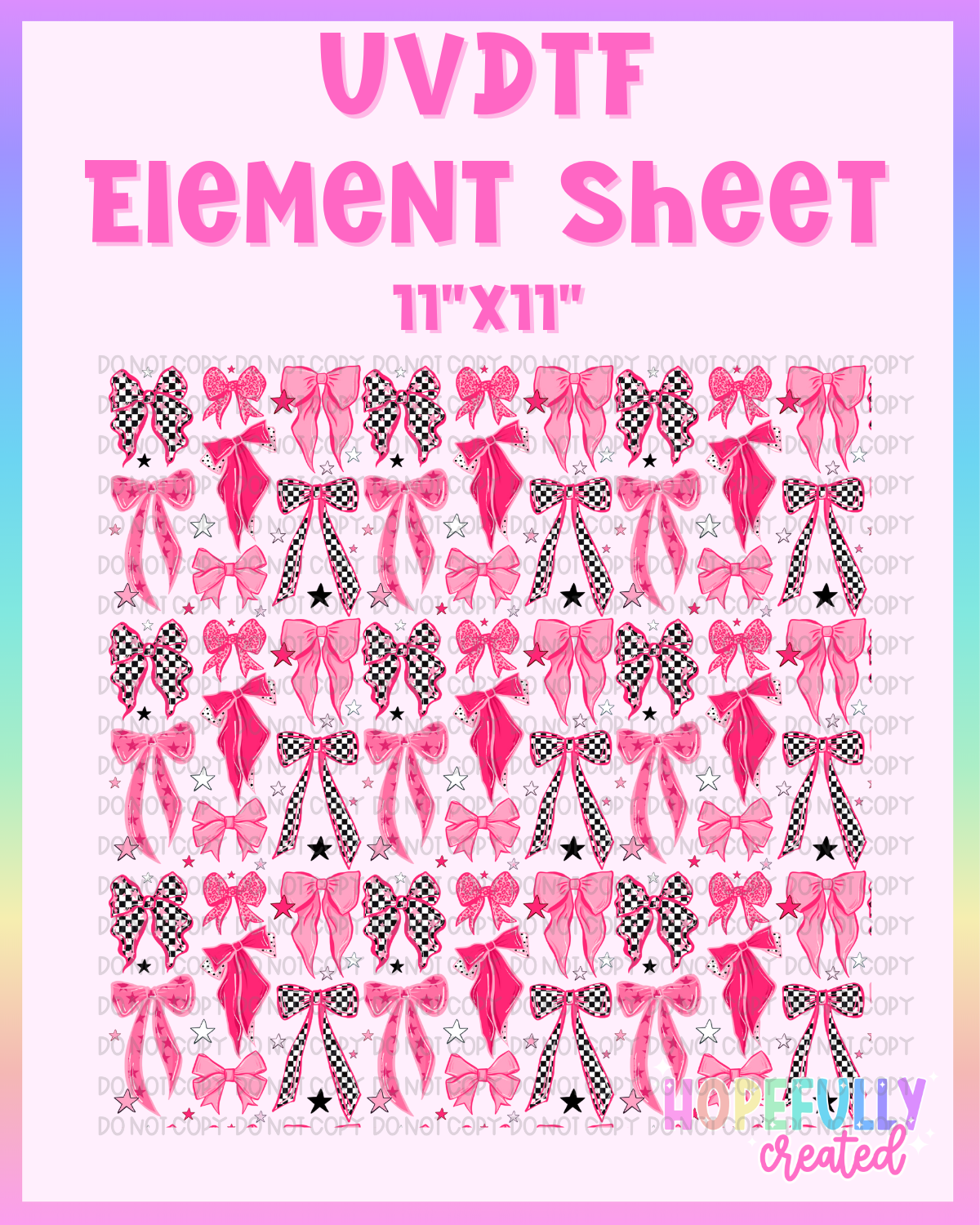 Checker Bows UVDTF Element Sheet