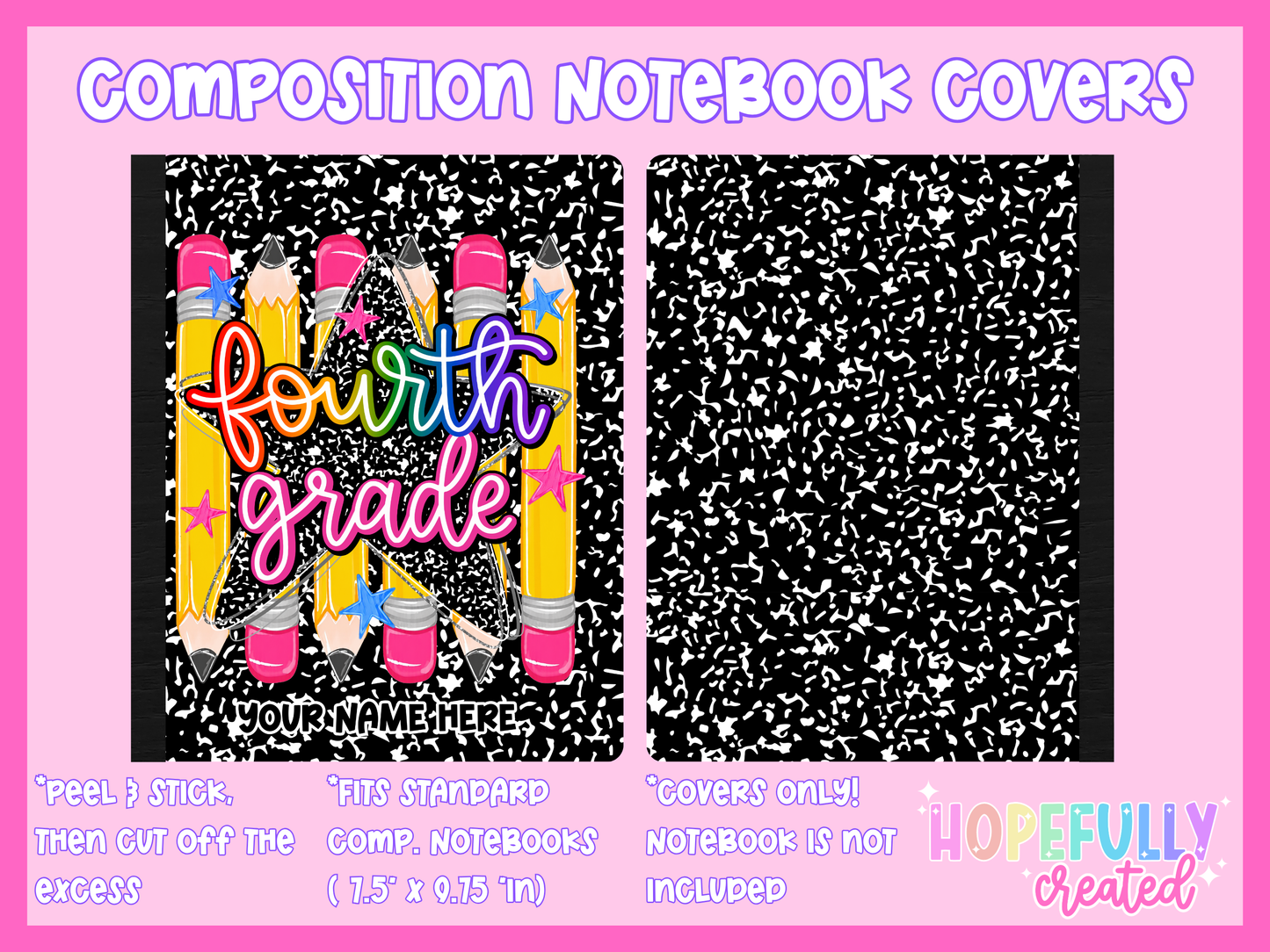 Pencils & Star Composition Notebook Cover