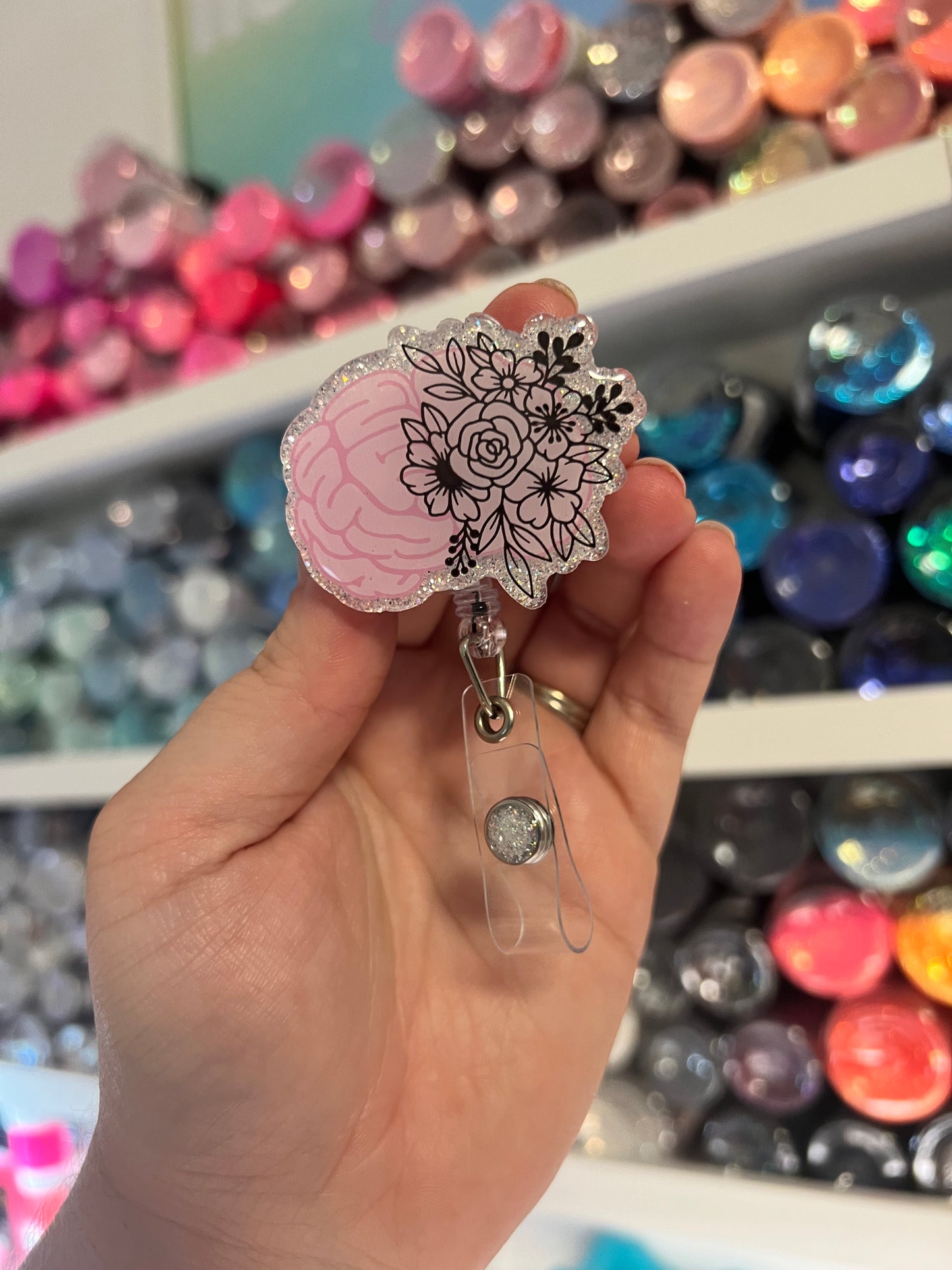 Floral Brain Badge Reel