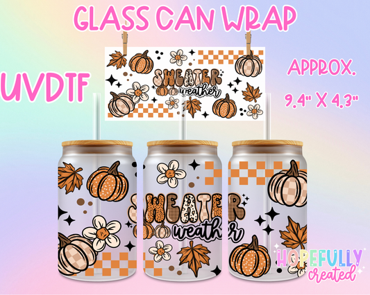 Sweater Weather UVDTF Glass Can Wrap