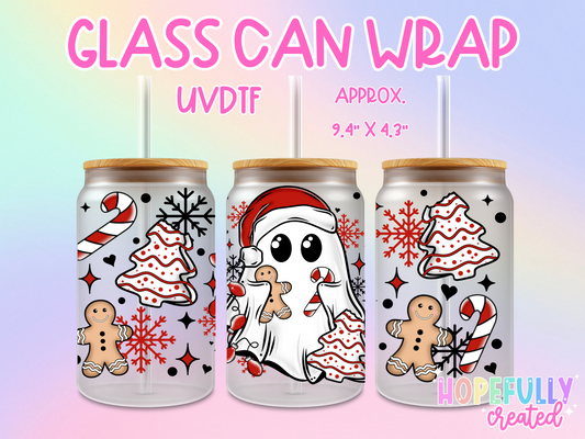 Christmas Ghost UVDTF Glass Can Wrap