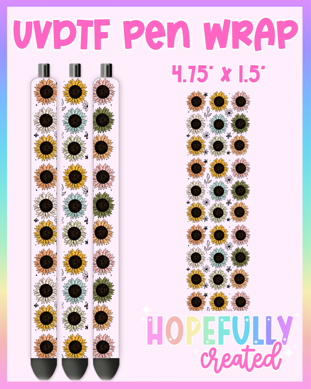 Sunflowers UVDTF Pen Wrap