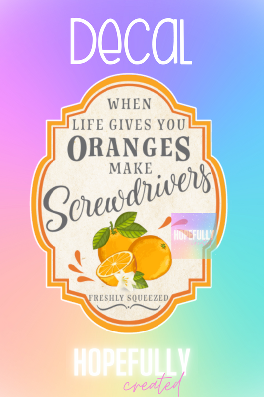 Orange Screwdriver Decal-204