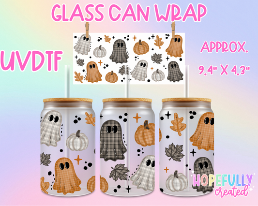Plaid Ghosts UVDTF Glass Can Wrap